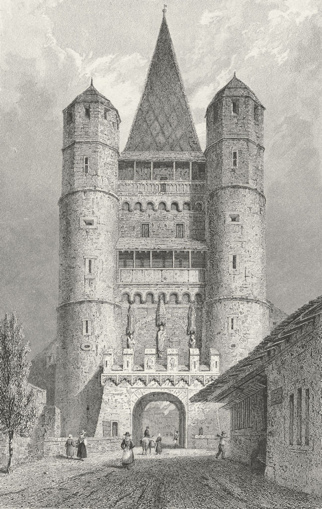 SWITZERLAND. St Pauls gate, Basel. Swiss Tombleson 1830 old antique print